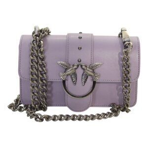 Pinko Love  One Mini C  Bag – Lilac Leather with Chain Strap & Bird Buckle